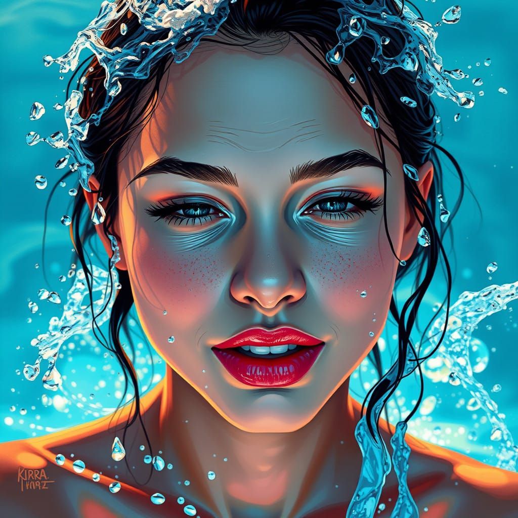 Vibrant Kirra Anne Ramirez Portrait with Water Splashes