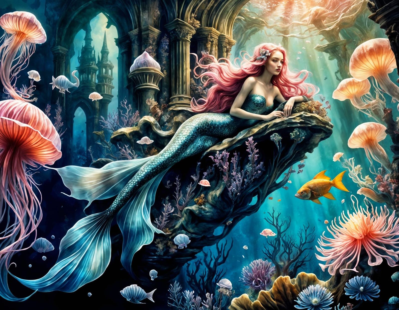 Relaxing In Her Mermaid World