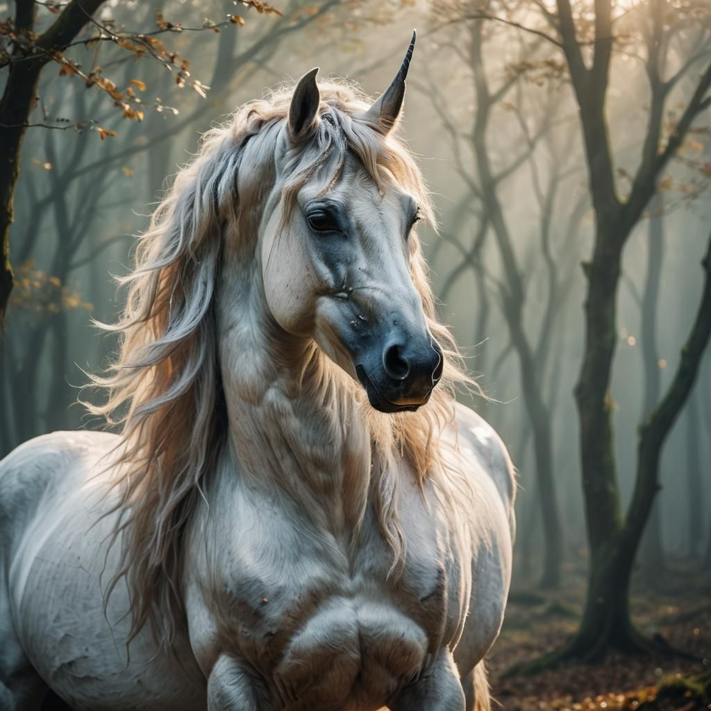 High-definition photo of a horse-unicorn hybrid, magical and elegant, with a shimmering horn and flowing mane.
High-defi...