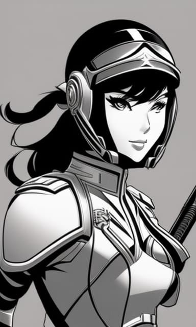 Asian Fighter Pilot in Cel-Shaded Comic Art