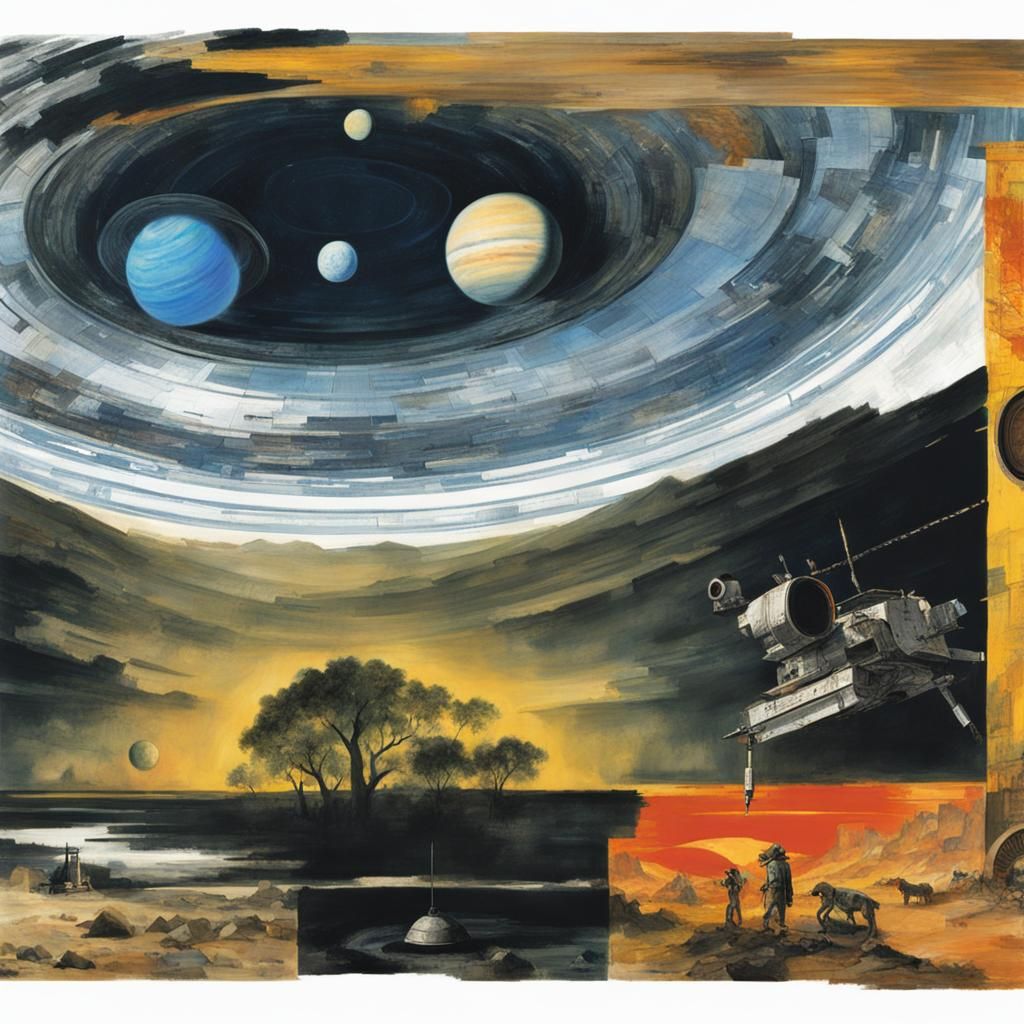 Sci-Fi Saturn as Divine Homeland: Painterly 8K Illustration