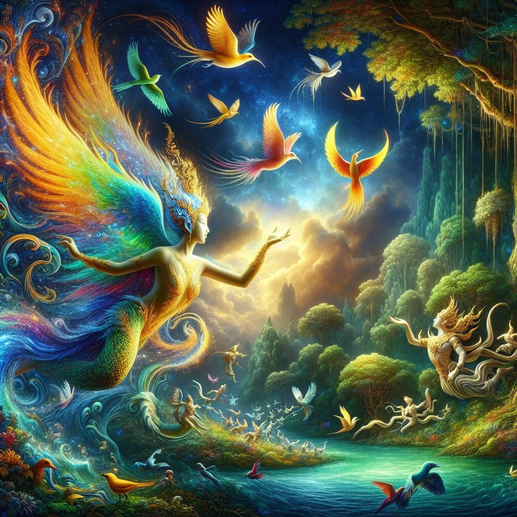 Celestial Being Creates Jungle Paradise: Splash Art