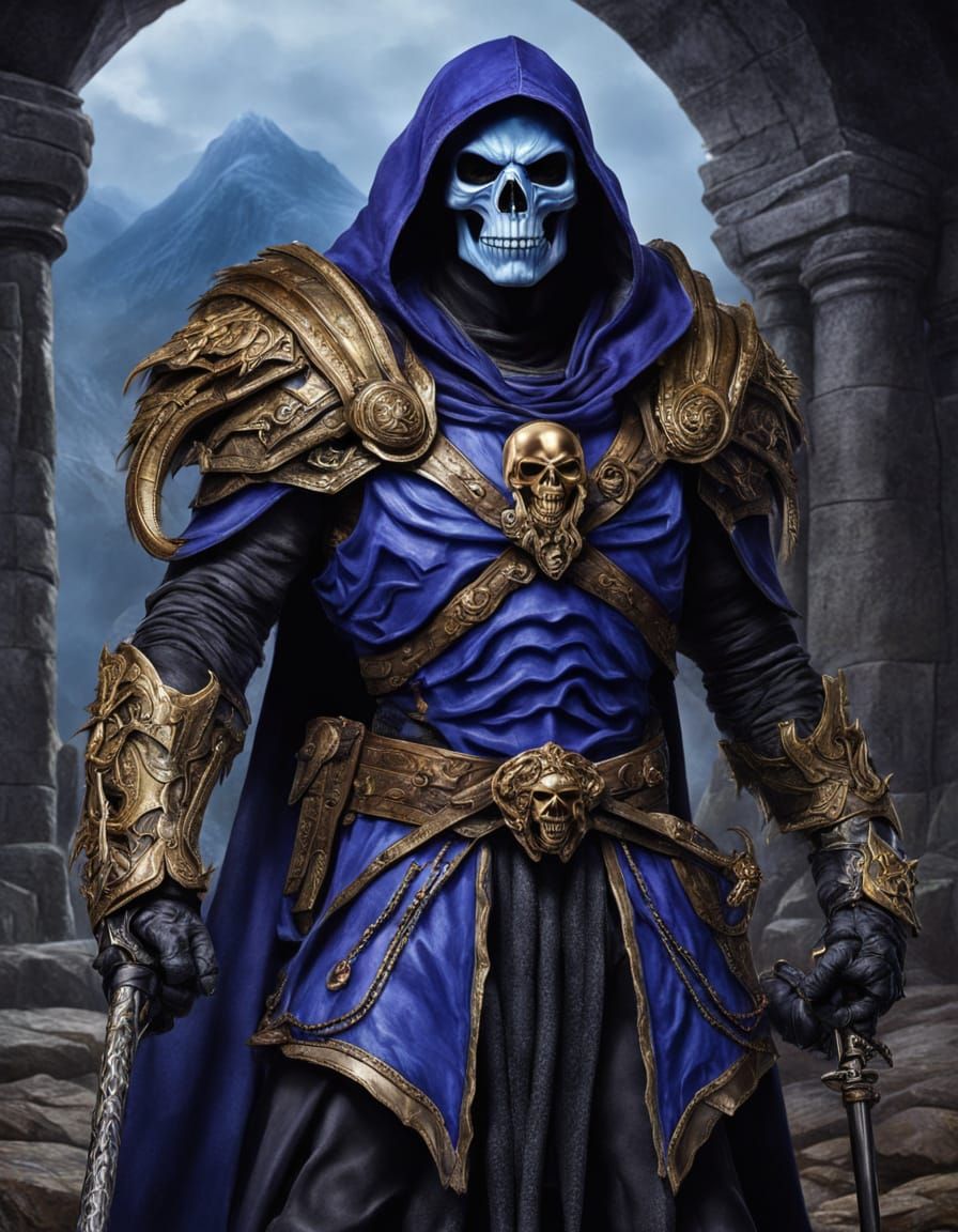 Hyperrealistic Skeletor with Skull Battle Armor