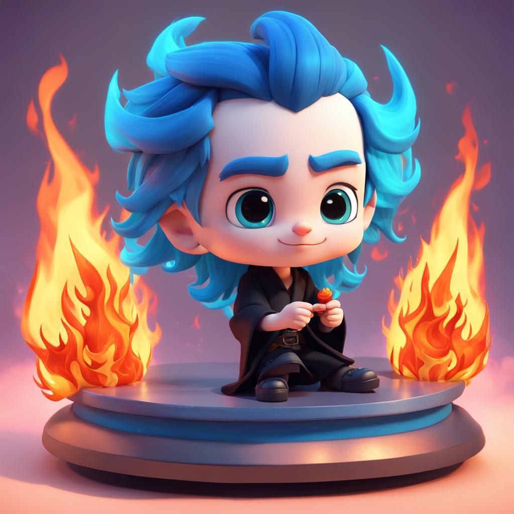 Chibi Hades Ready for Date in 3D Digital Art