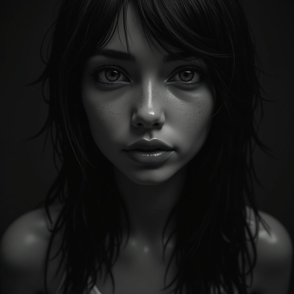 Timeless Monochrome Portrait with Dramatic Contrast