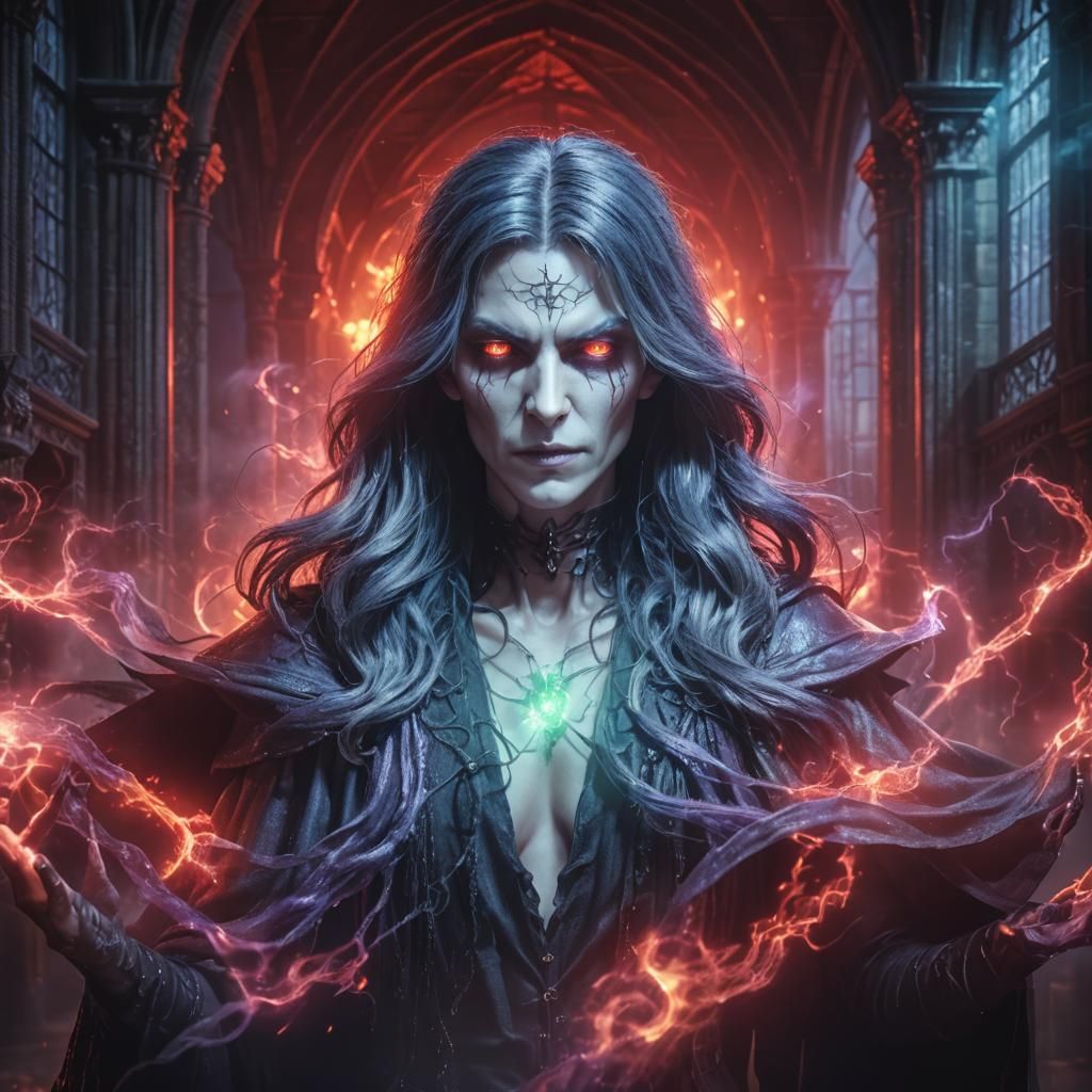 Eldritch Villain Portrait in Dark Academia Style