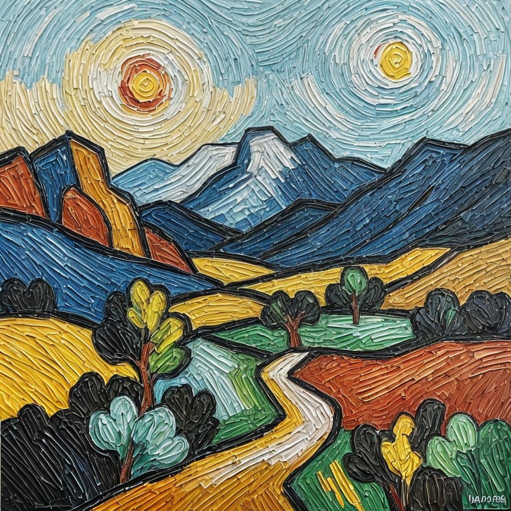 Impasto Art Piece Without Girls