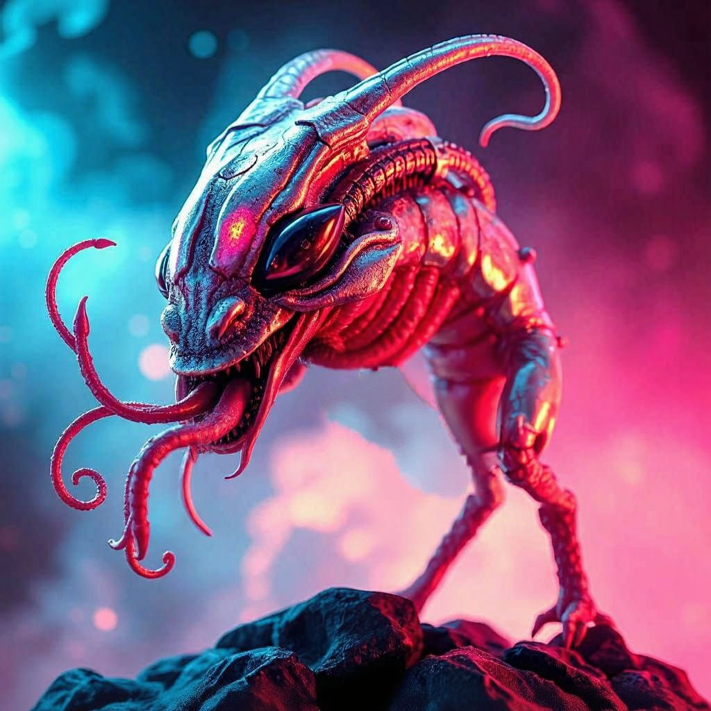 Biomorphic Creature Emerges from Abstract Form