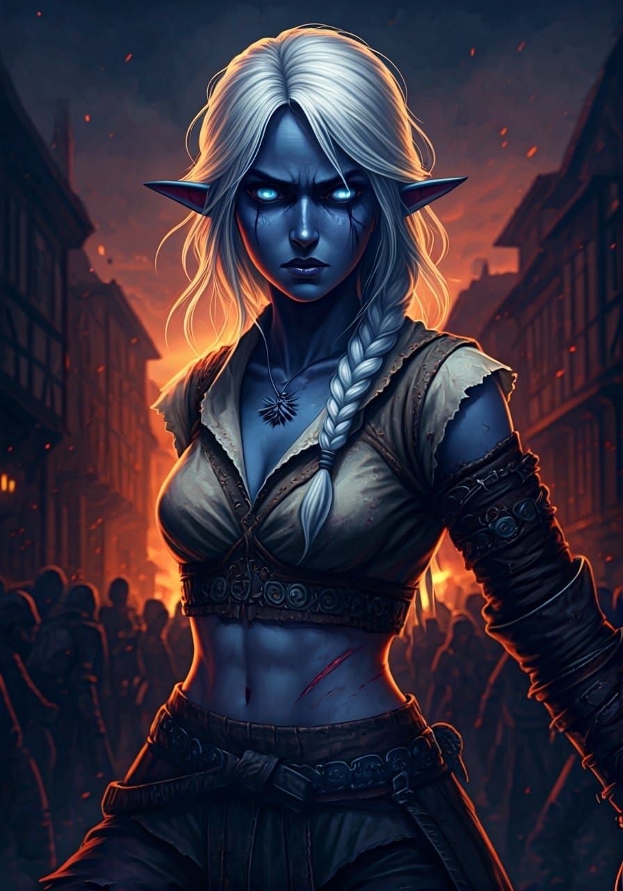 Dark Elf Warrior in Rebellion Stance