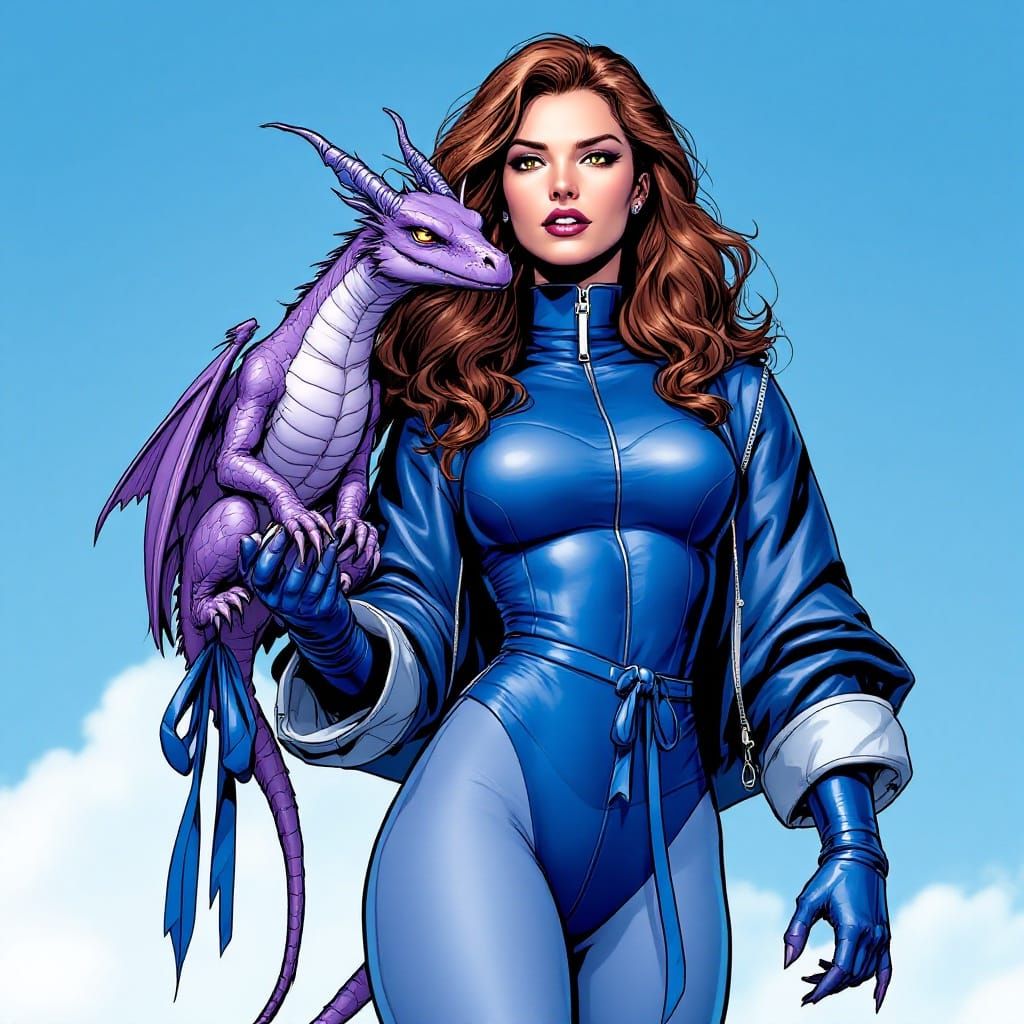 Marvel's Shadowcat in Epic Comic Art Pose with Lockheed