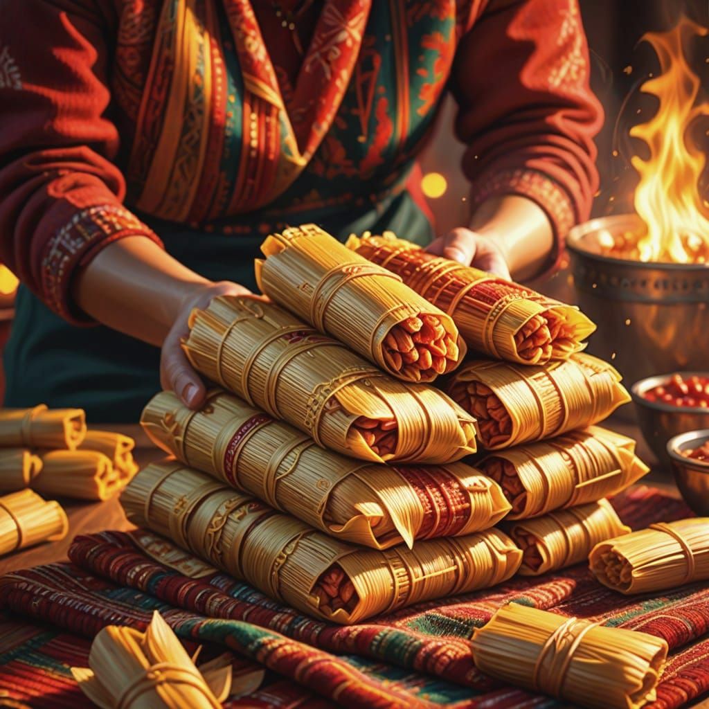 Delicious Red Tamales: An AI-Generated Image