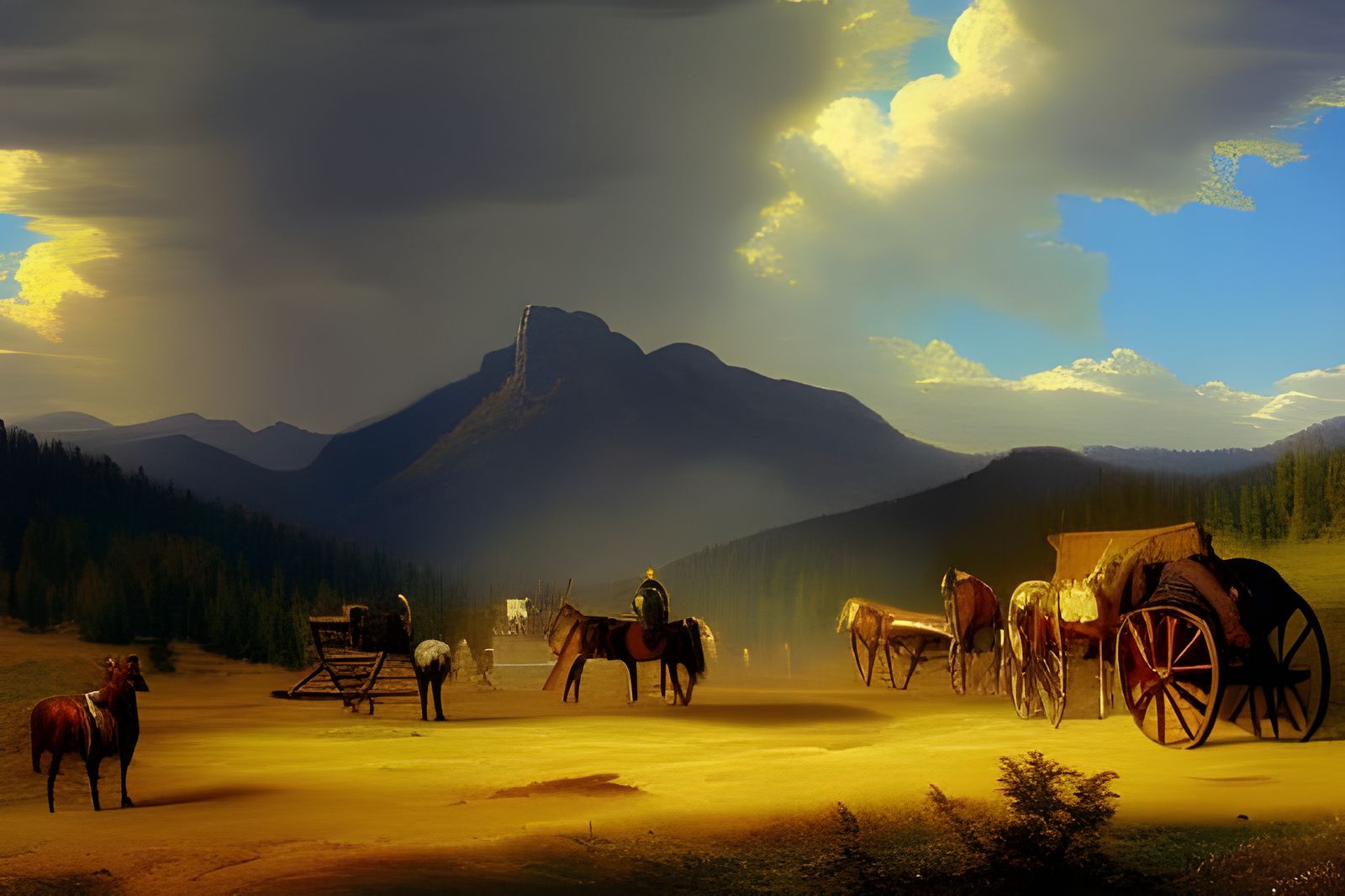 Vintage "Oregon Trail Campsite 1863"