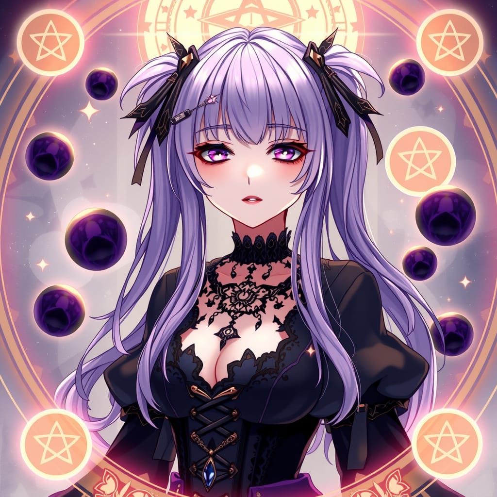 Mystical Anime Woman in Gothic Style