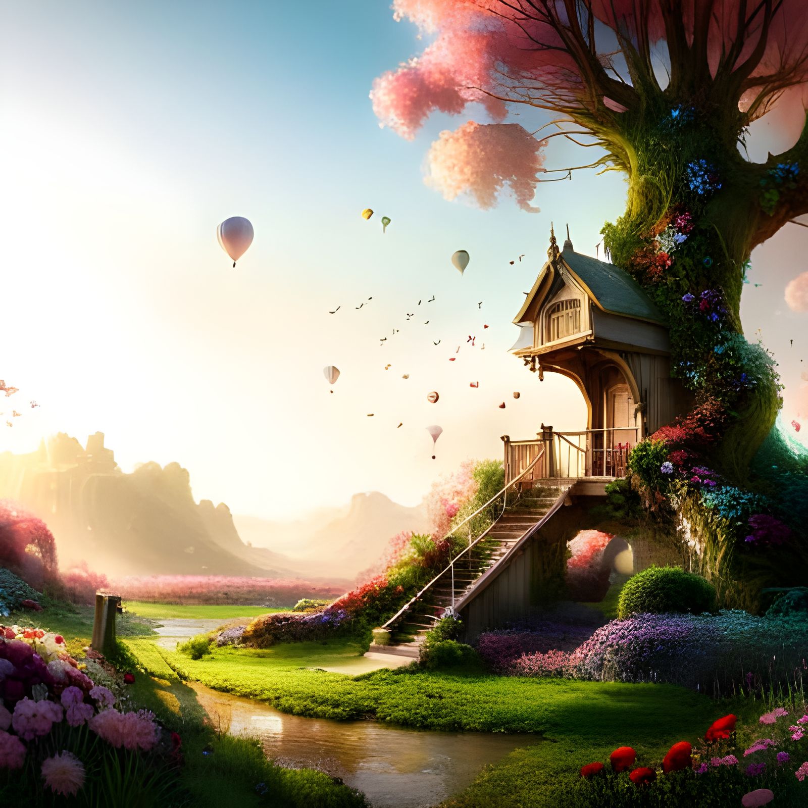 Magical Garden with Rope Swing in Unreal Engine