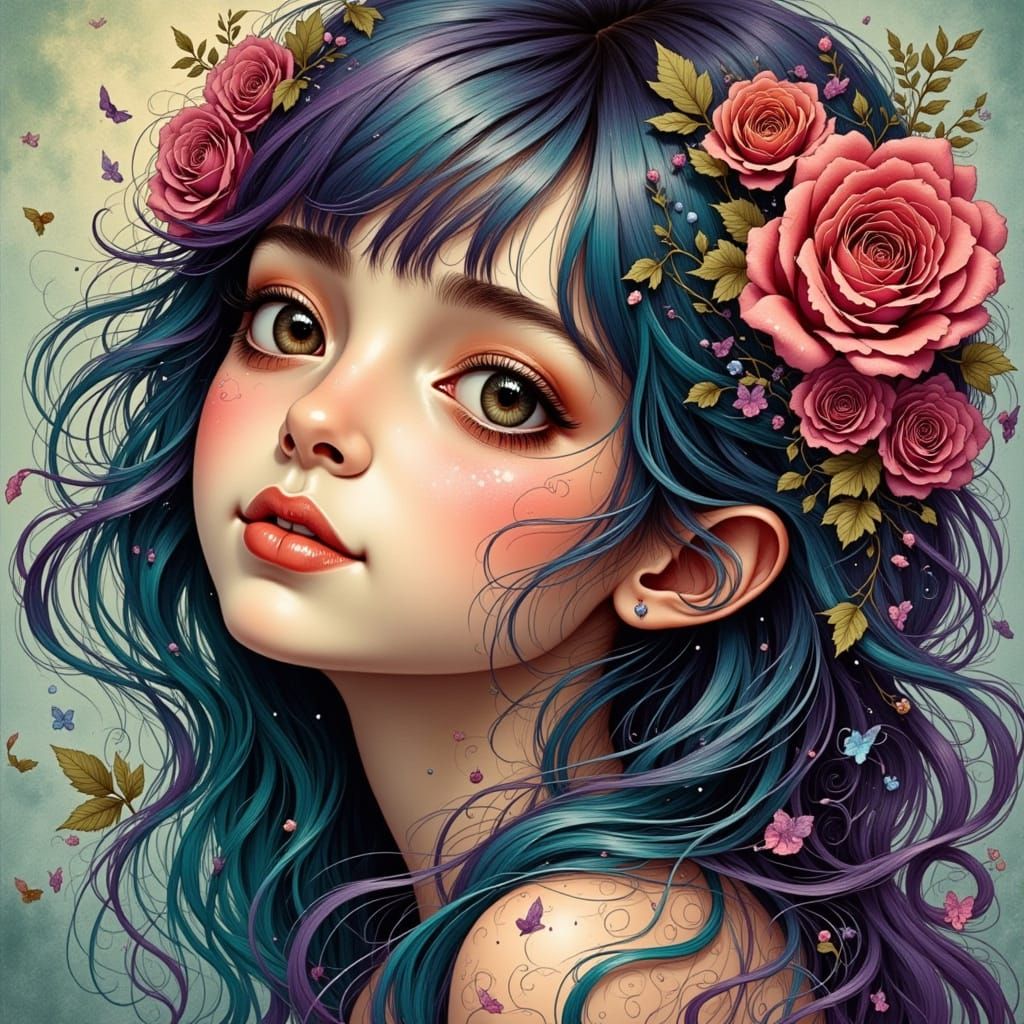 Ethereal Woman Portrait in Dreamlike Style