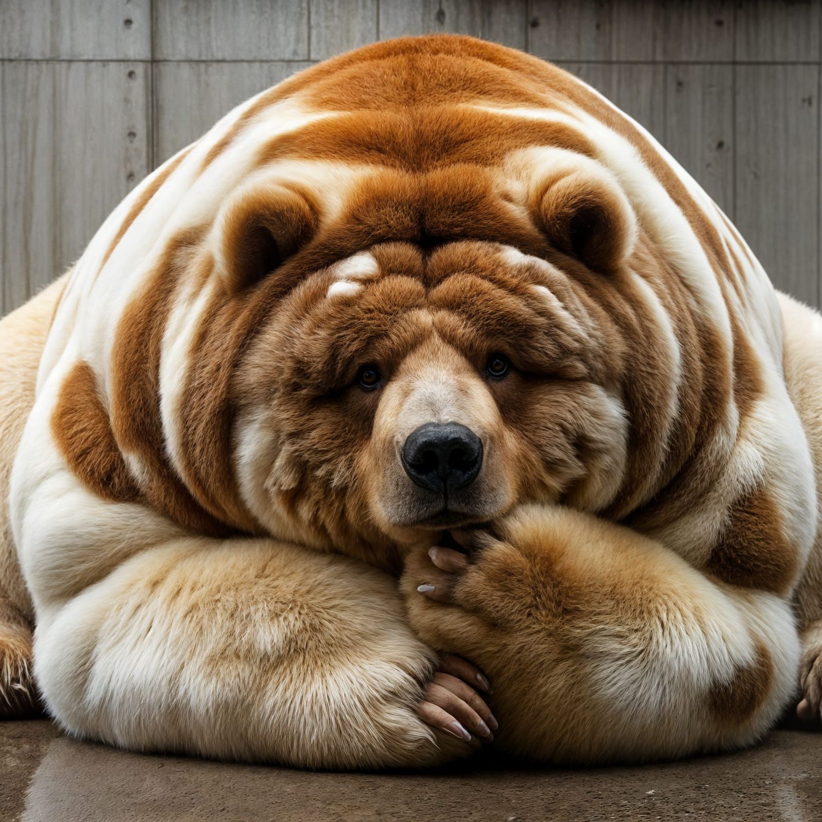 Photograph of a Bored, Overweight Bear