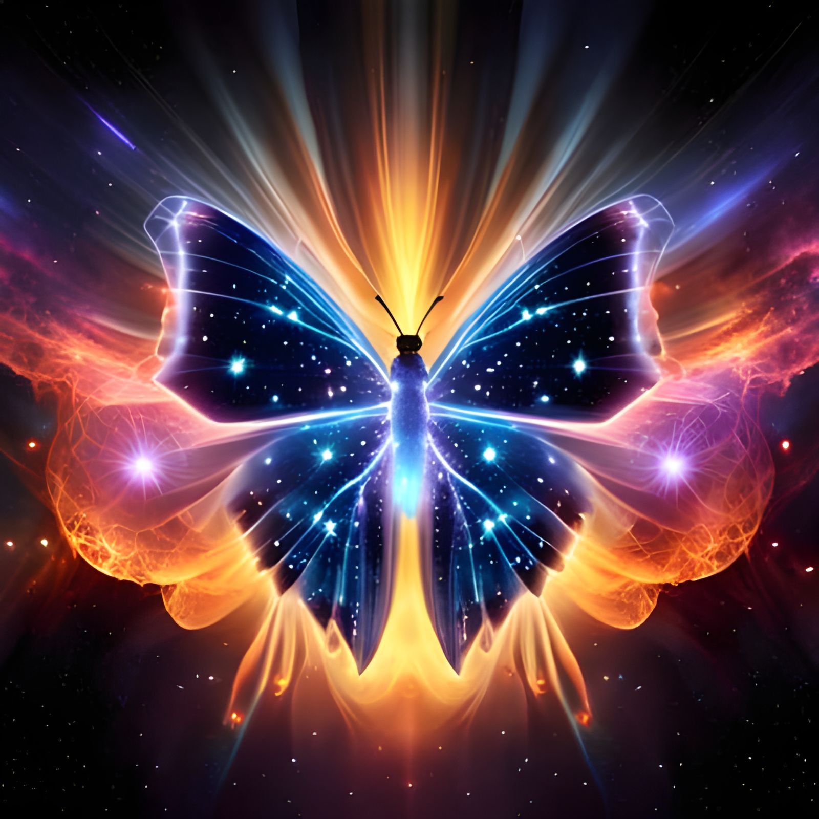 Nebula Butterfly Sparkling Starscape in 8K