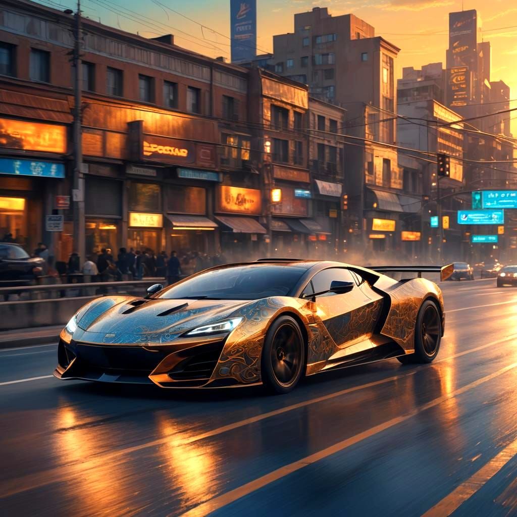 Extremely Fast Car on Express Road