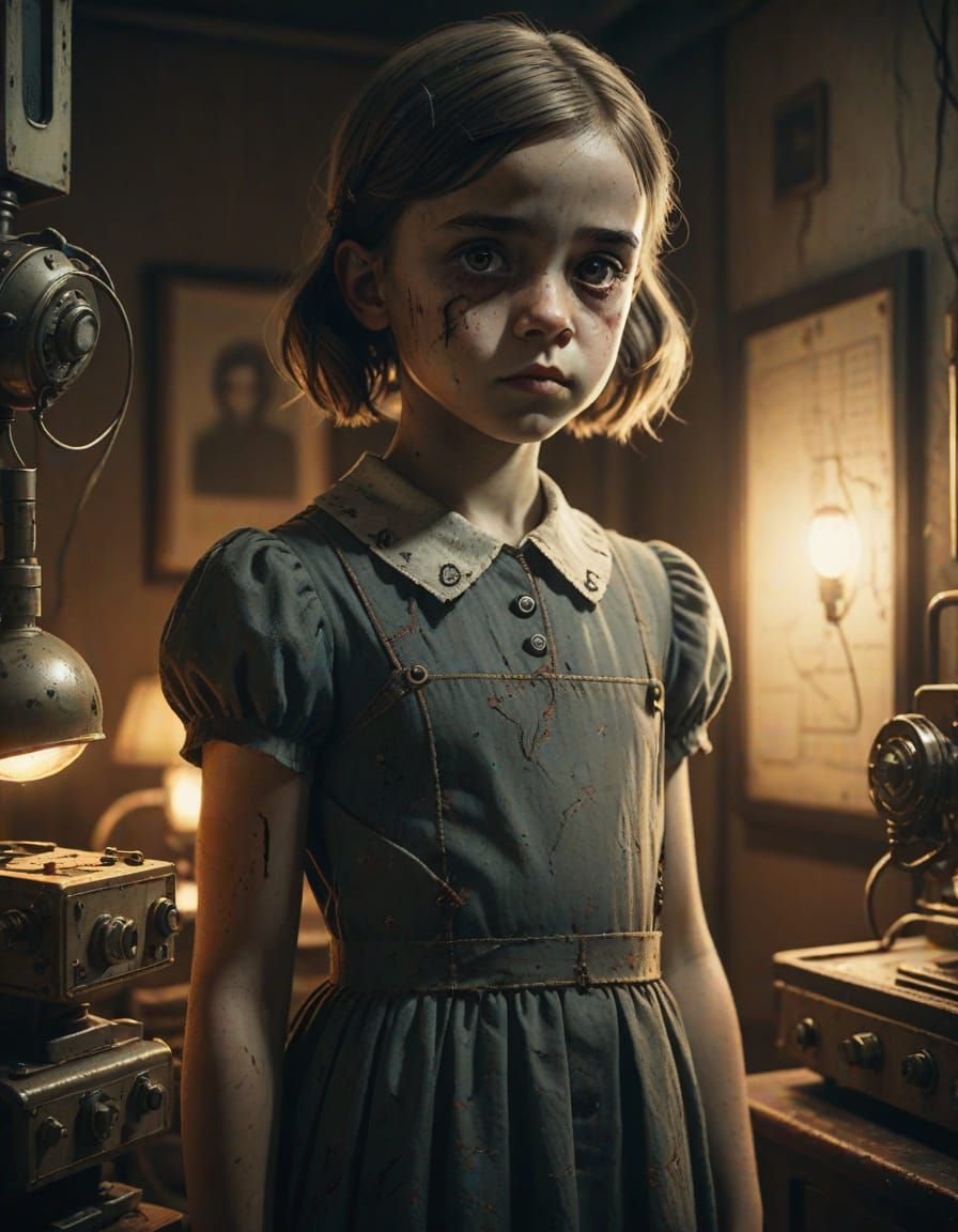 Little Sister in Dark Deco Style Concept Art