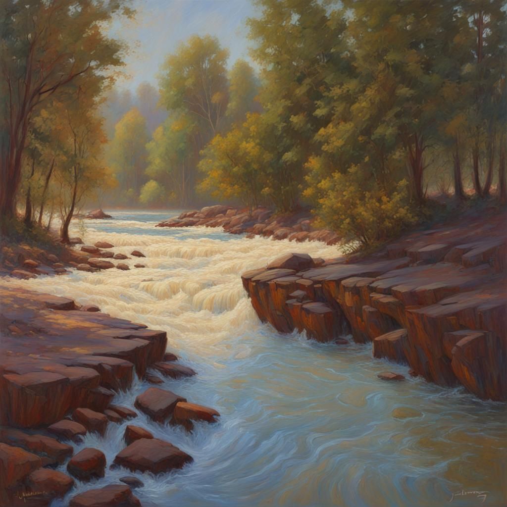 Flood of Auras: Oil Painting Style