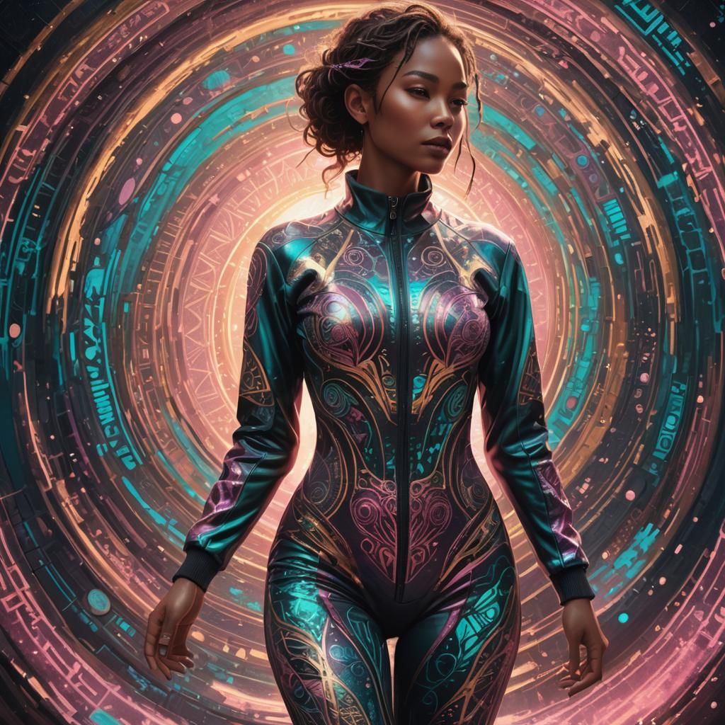 Pregnant Woman in Mystical Garden: Fantasy Concept Art