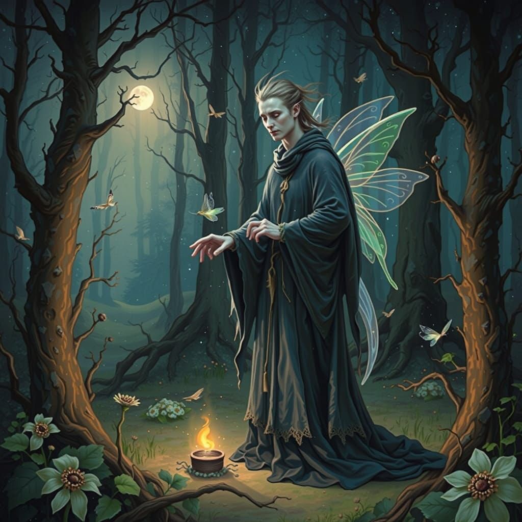 Ethereal Fairy Seeks Lost Love in Starlit Hinterland