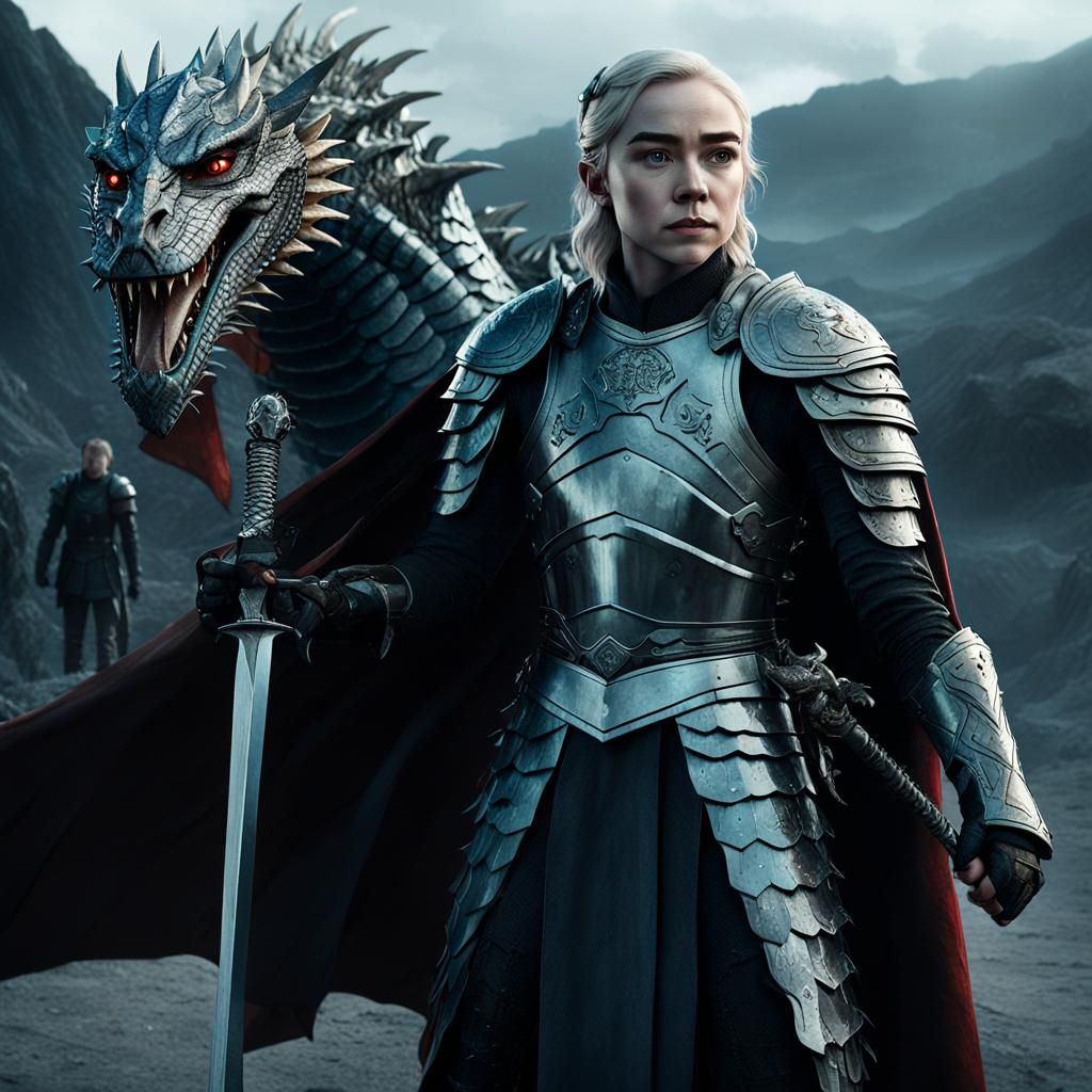 Peyton List as Targaryen Soldier with Dragon Sword