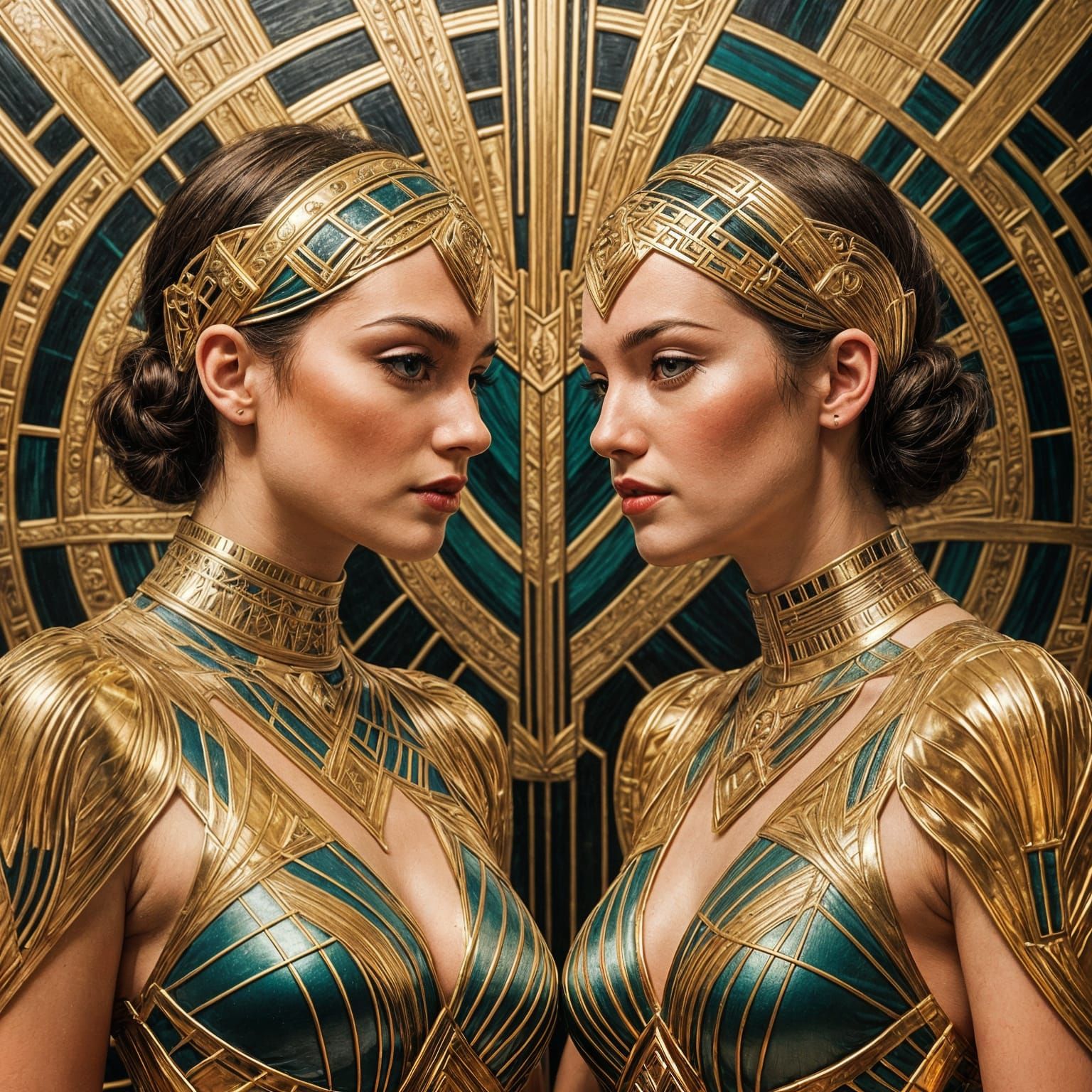 Art Deco Twins Become Masterpieces of Self-Expression