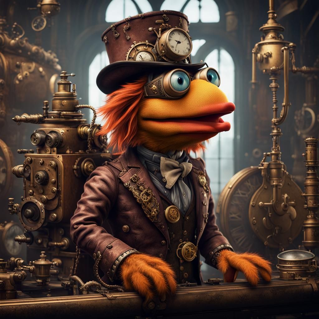 Steampunk Animal Muppet in Detailed Matte Painting