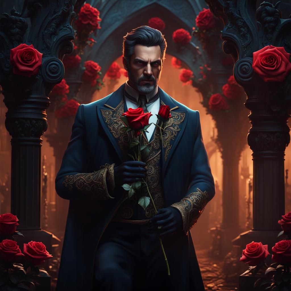 Rose-Bearing Man: Detailed Matte Painting in Unreal Engine