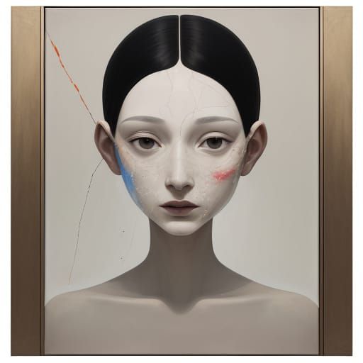 Abstract Portrait of Identity and Emotion on Canvas