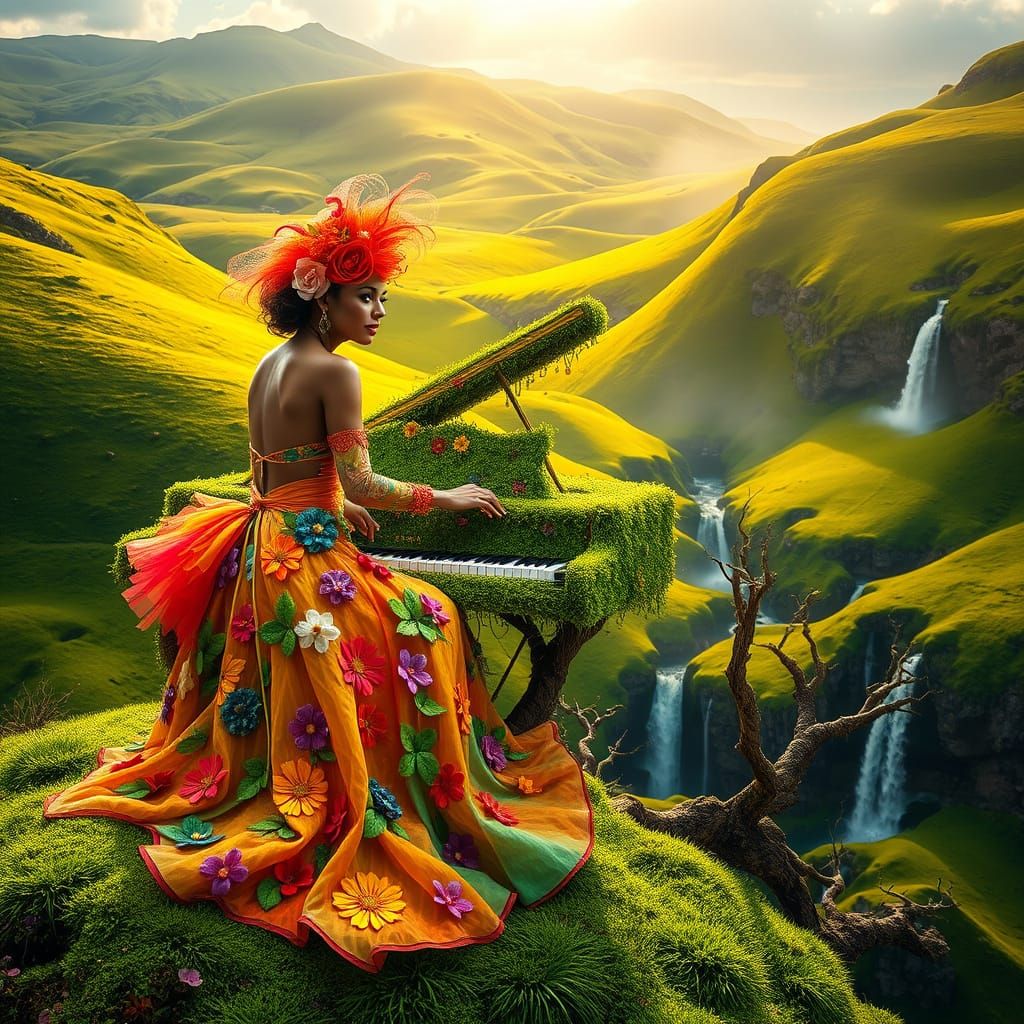 Ethereal Boogie Woogie Queen in Whimsical Nature