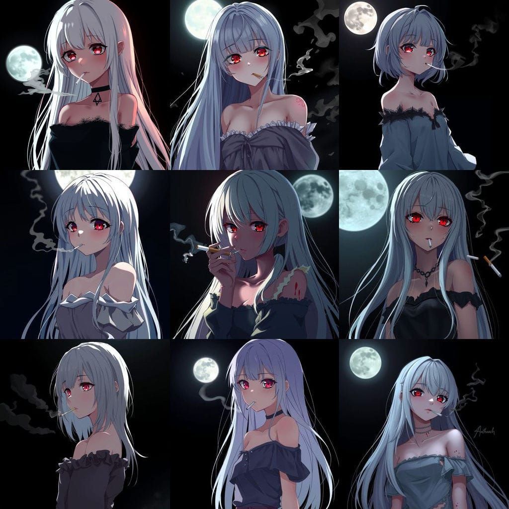 Gothic Anime Girl in Lonely Darkness