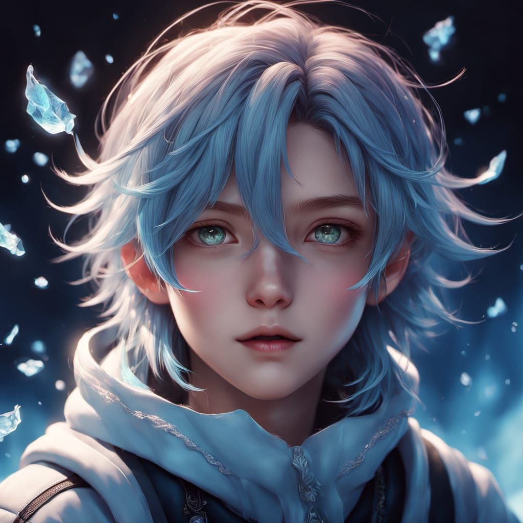 Ice Flower Garden with Aurora Borealis