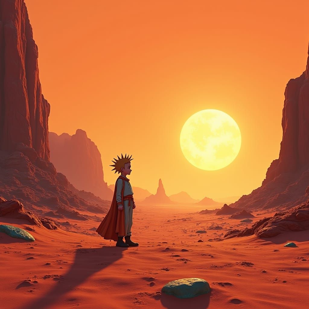 Little Prince on Mars: Fantasy Concept Art