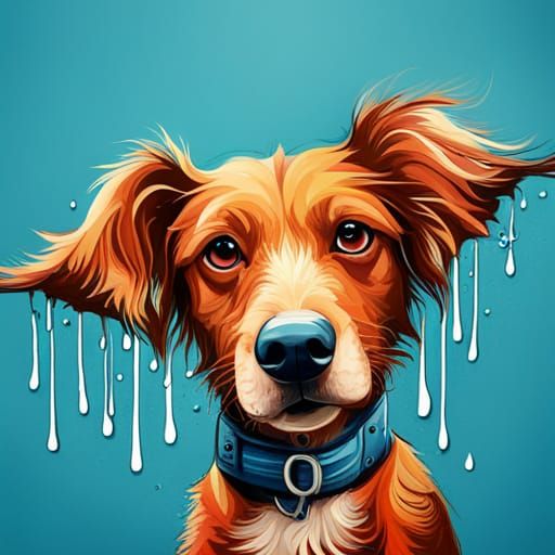 Colorful Graffiti Art of a Cute Dog