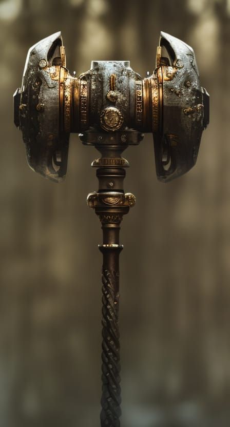 Icy Dwarven Battleaxe: Epic Digital Matte Painting