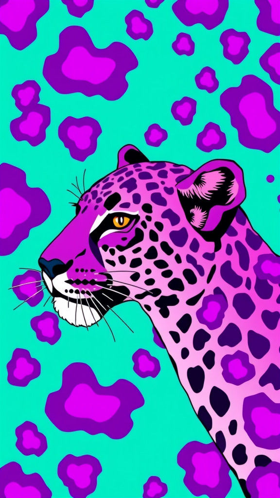 Vibrant Animal Print with Teal and Purple