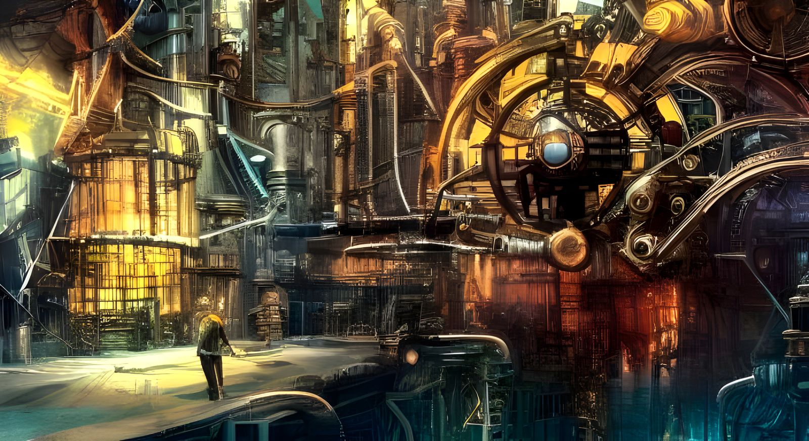 Cybercity Dreamscape in Industrial Grandeur