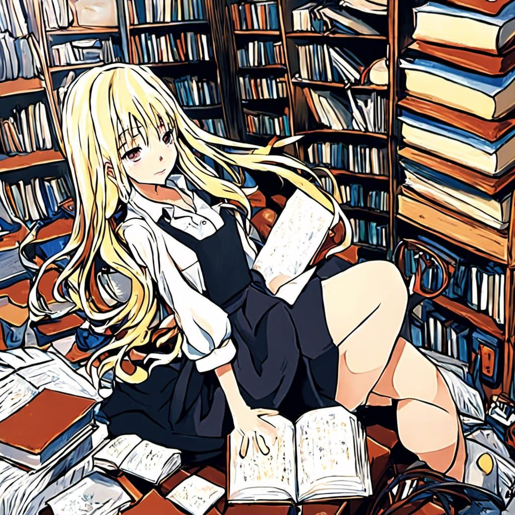 Mystery Book with Pen in Anime Style