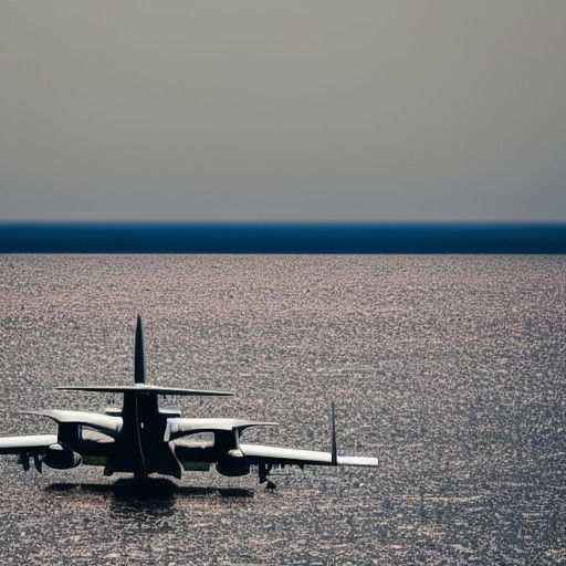 Military Aircraft Flying Over the Sea