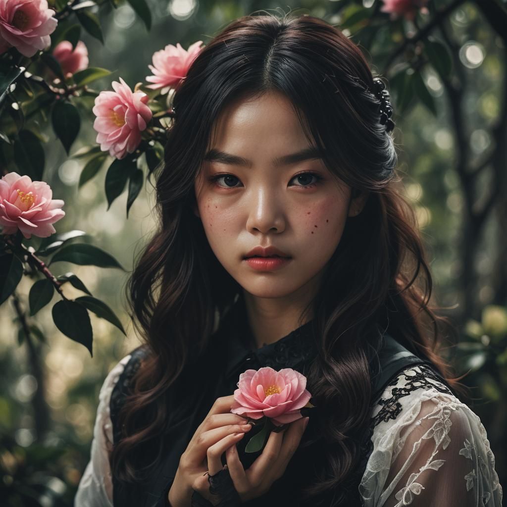Jennie of Black Pink Holding Camelia