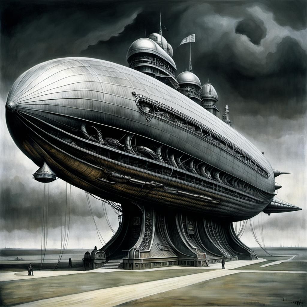 Hindenburg Airship in Giger Style