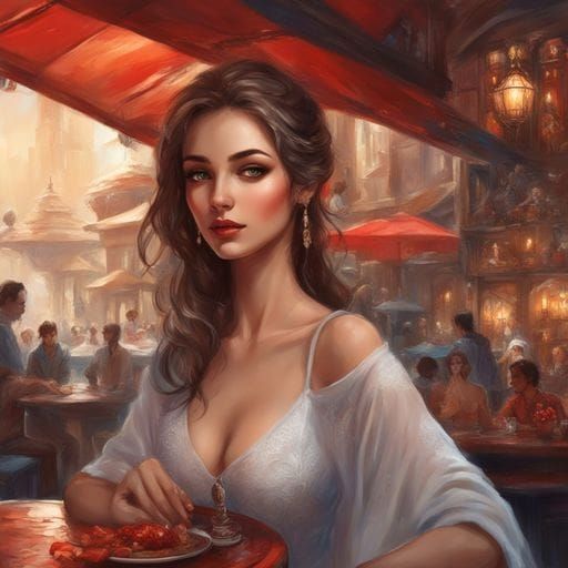 Stunning Portrait of Modern Iranian Woman in Cafe