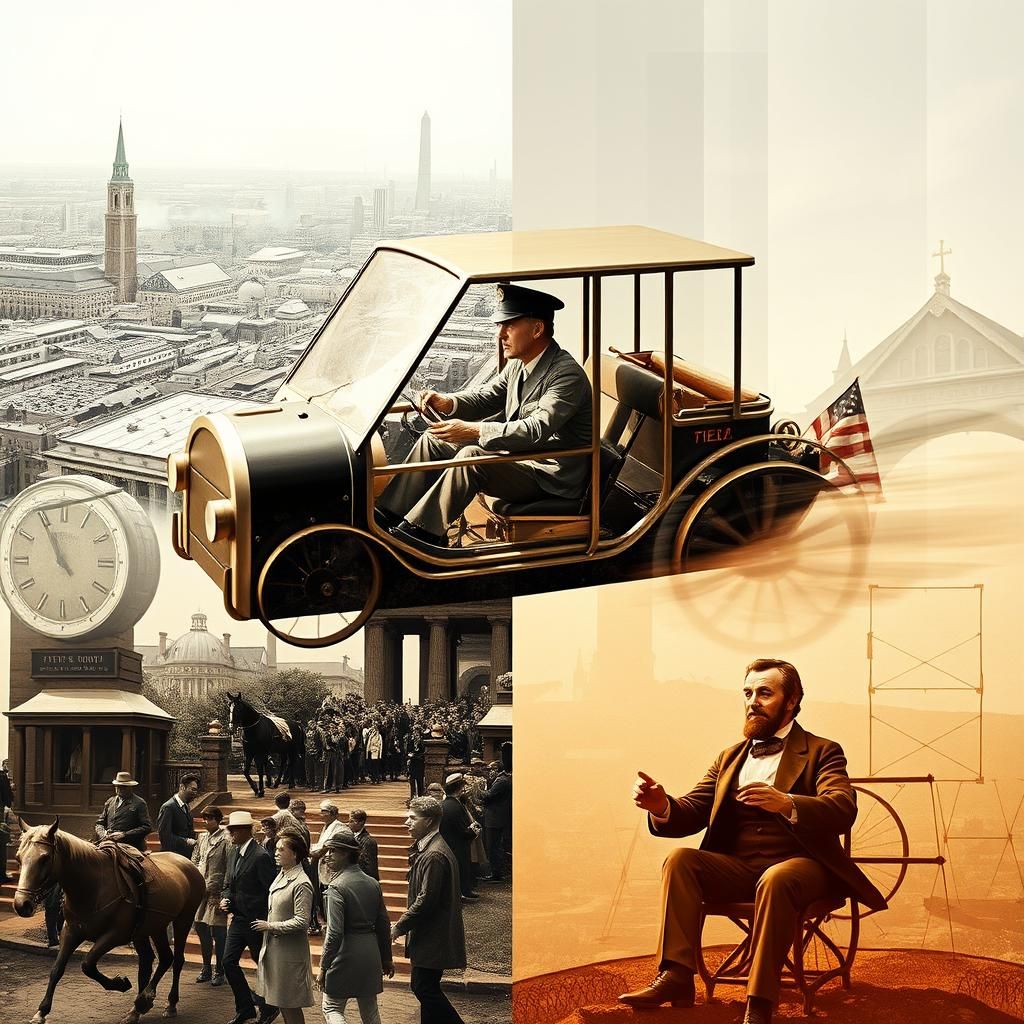 Time Traveler's Journey in Double Exposure