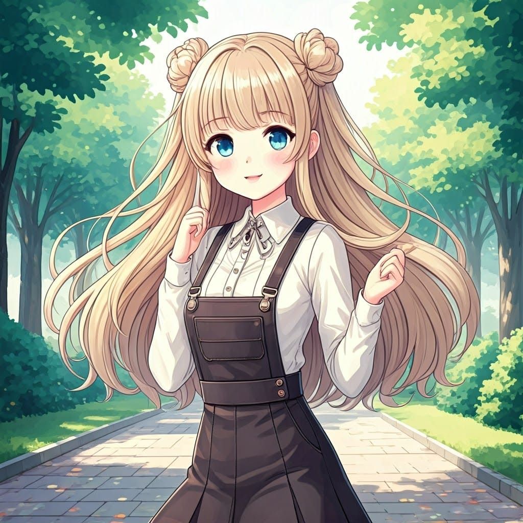 Heartpunk Girl in Watercolor Ink Style