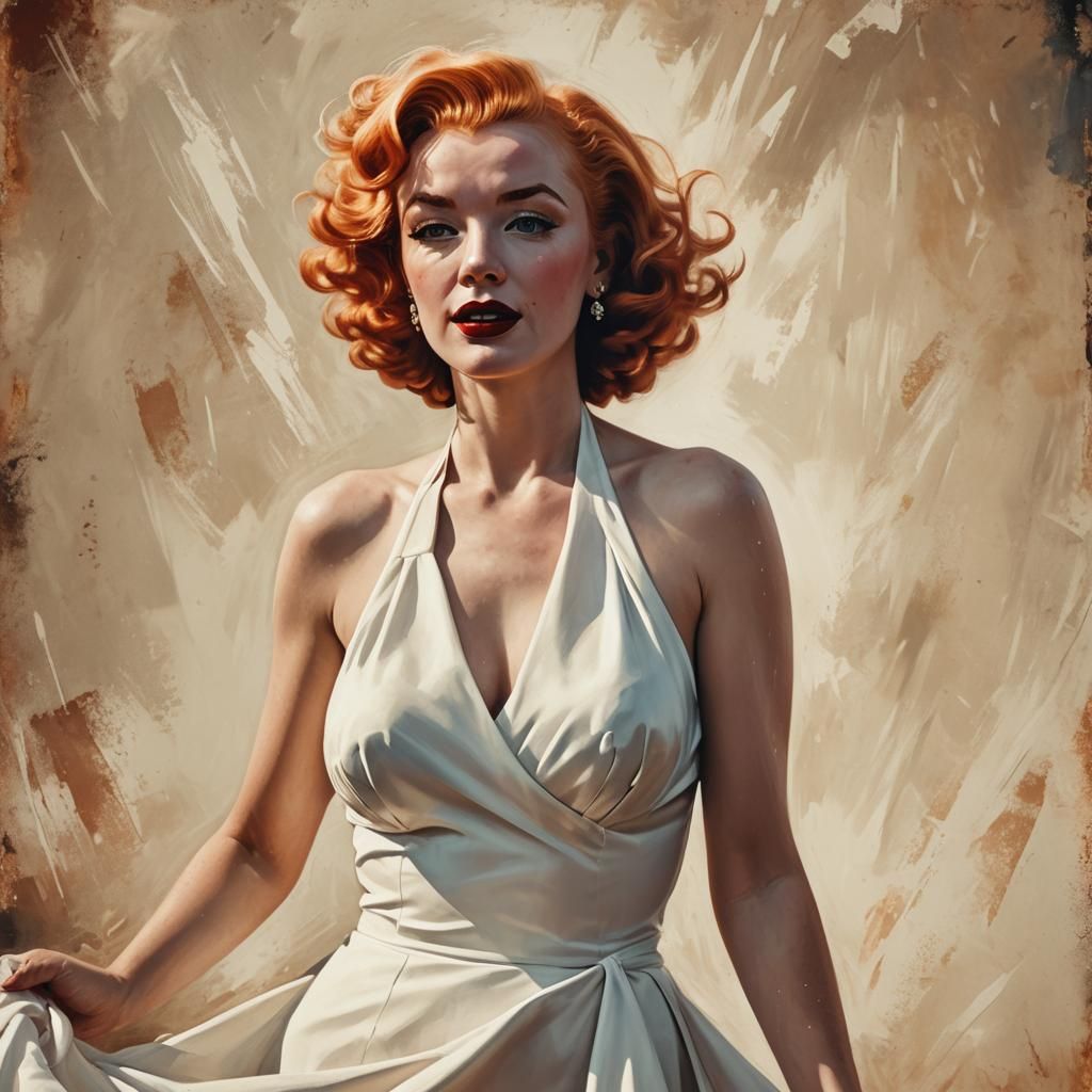 Retro Hollywood Portrait of Marilyn Monroe