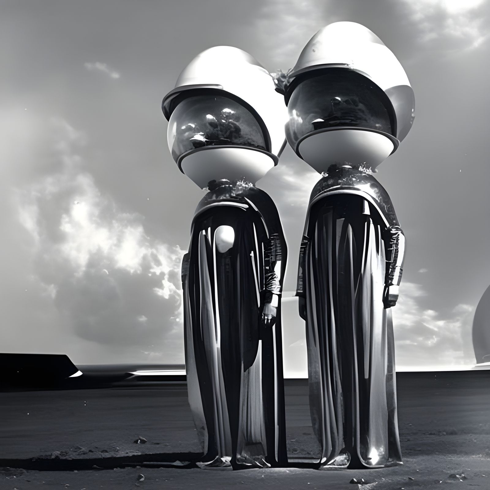 Android Pilots in Retrofuturistic Spaceship