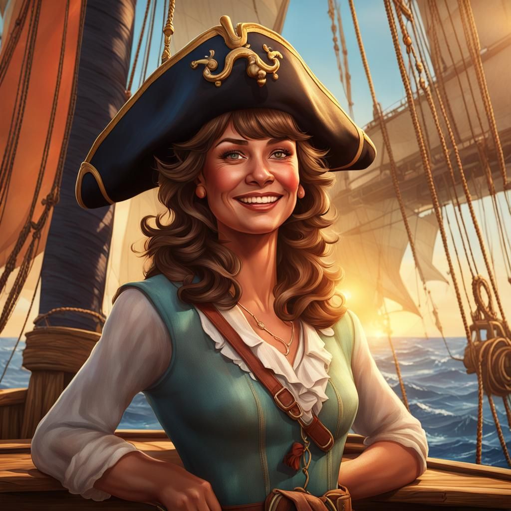 Mary Ann as Pirate: Detailed Digital Art Portrait