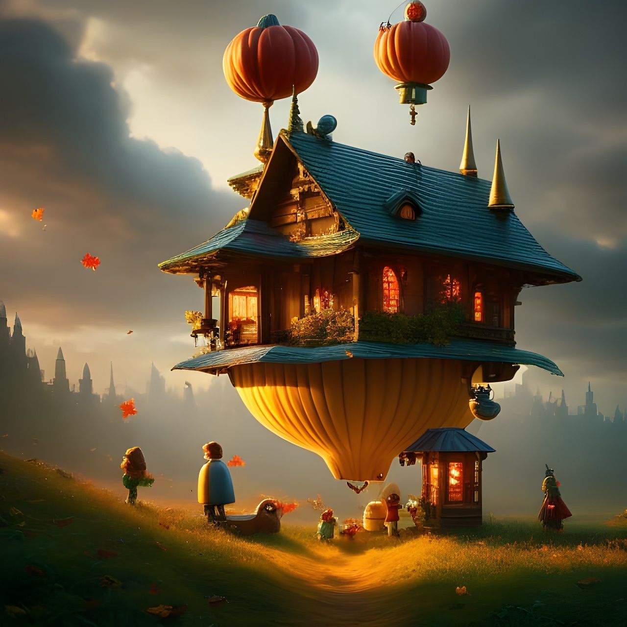 The pumpkin balloon house